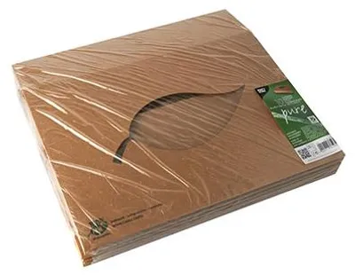 Produktbild von 100 Catering-Kartons, Pappe "pure" 35,7 x 24,7 cm braun "100% Fair" mit Sichtfenster aus PLA