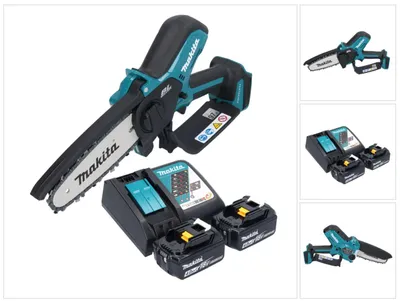 Image de Makita DUC 150 RM2 Tronconneuse d'elagage sans fil 18 V 15 cm Brushless + 2x batterie 4,0 Ah + kit chargeur