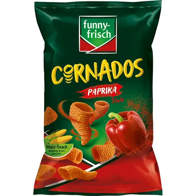 Produktbild von funny frisch Cornados Paprika Mais Snack mit Paprika Geschmack 80g