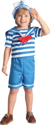 Produktbild von Matrosen Kostüm für Jungen Seefahrer-Uniform blau-weiss-rot L 10-12 Jahre (130-140 cm)