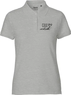 Produktbild von Huuraa Damen Polo Shirt Celle verliebt L Sport Grey Bio Baumwolle Fairtrade Poloshirt Geschenkidee