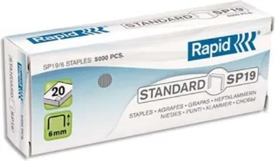 A box of Rapid SP19/6 staples.