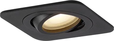 Produktbild von QAZQA - Modern Abgerundeter Bad I Badezimmer Außen Einbaustrahler schwarz GU10 50mm dreh- und schwenkbar IP44 - Alberto I Außenbeleuchtung I Wohnzimmer I Schlafzimmer - Aluminium Quadratisch - LED gee