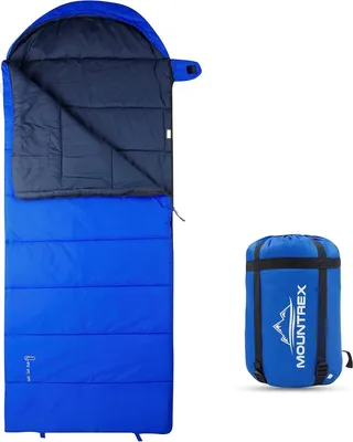 Produktbild von Leichter und warmer Schlafsack für Camping – 3-Jahreszeiten (-5 °C / +10 °C) – Kombinierbarer Schlafsack für Erwachsene