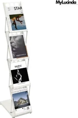 Productafbeelding van Famanu tijdschriftenhouder, 4-laags – Opvouwbaar boek- en tijdschriftenrek voor op de vloer, compact en praktisch