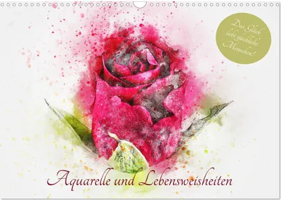 Produktbild von Aquarelle und Lebensweisheiten (Wandkalender 2025 DIN A3 quer), CALVENDO Monatskalender