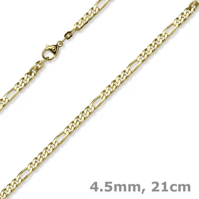 4-5mm-Armband-Figaro-Kette-585-Gelbgold-21cm