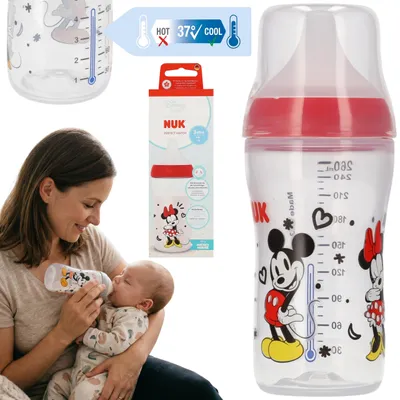 Produktbild von NUK Disney Minnie Mouse Babyflasche, Anti-Kolik, Silikon-Sauger, 260 ml, ab 3 Monaten