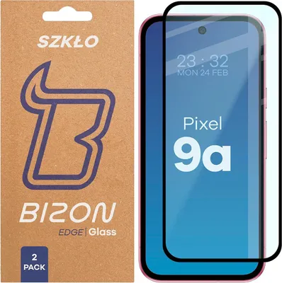 Product packaging for a screen protector, with the screen protector shown on a phone.
