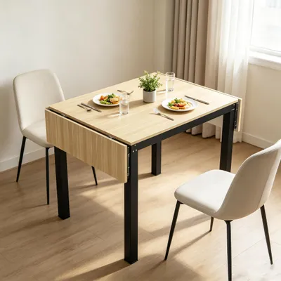 Produktbild von Esstisch Klappbar für 2-4 Personen,Rechteckig Küchentisch Klapptisch Dining Table für Kleine Räume,Esszimmer,Küche,Industrie-Design 120x78x75cm