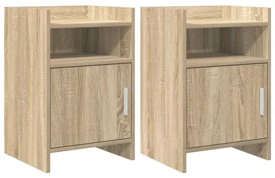 Immagine prodotto di Due comodini in legno effetto rovere Sonoma, dimensioni 40 x 36 x 60 cm