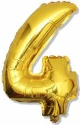 Produktbild von Folienballon B&C Zahl 4 Gold 92cm (Ballons für Party)