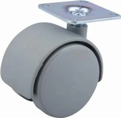 Image de Roulette de meuble 50mm plaquette grise