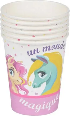 Image de Set de 6 gobelets en papier Poney magique