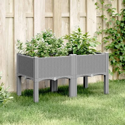 Produktbild von CLORIS Pflanzkasten mit Beinen Hellgrau 80x40x42 cm PP 367892