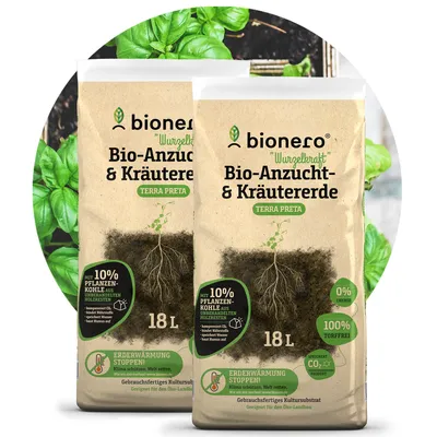 Produktbild von -Anzucht & Kräutererde 36 L  Erde "Wurzelkraft" von bionero® Terra Preta