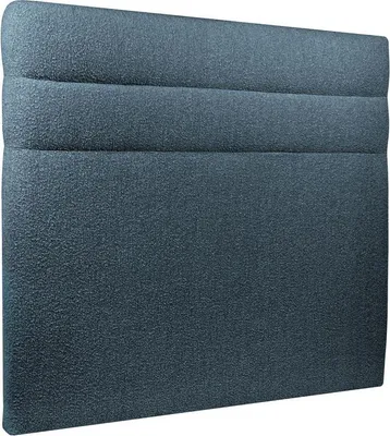 Productafbeelding van Hoofdeinde, model Linien – Blauwe bouclé-stof, 160 cm