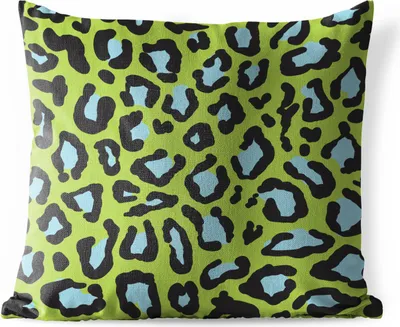 Produktbild von MuchoWow® Outdoor Kissen - Pantherdruck - Grün - Blau - 60x60 cm - Wetterfest - Lounge Kissen - Dekoration - Schlaf Kissen