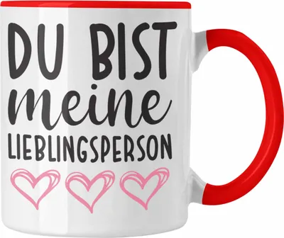 Produktbild von Trendation - Lieblingsmensch Lieblingsperson Tasse Geschenk Beste Freundin Freund Tasse mit Spruch (Rot)