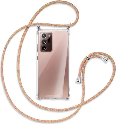 Produktbild von Handykette Backcover-Schutzhülle mit Band (Metall silberfarben) für Samsung Galaxy Note 20 Ultra - Rainbow