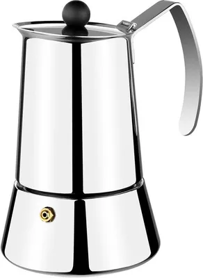 Productafbeelding van Unyqoos® Italiaanse espressokann voor 4 kopjes, gemaakt van roestvrij staal – geschikt voor inductiekookplaten, vaatwasmachinebestendig, en bruikbaar op alle soorten fornuizen
