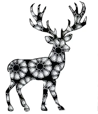 Metall Hirsch Wanddeko, Eisen, 30x21,9 cm, Schwarz