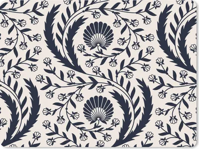 Produktbild von MuchoWow® Mauspad Mousepad Muster - Blume - Schwarz 40x30 cm - Mousepads - Maus Mat - Pad - Mausunterlage - Anti Rutsch