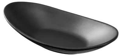 Ovale Melamin-Schlüsselablage, 21x11 cm, schwarz