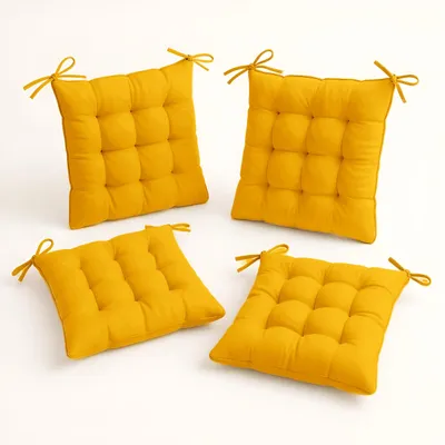 Produktbild von Set mit 4 Stuhlkissen 40 x 40 cm – Honiggelb