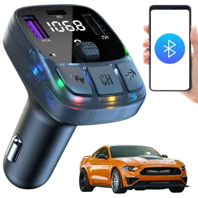 Produktbild von Bluetooth FM Transmitter Auto Deep Bass Dual USB Ladegerät KFZ Adapter WK