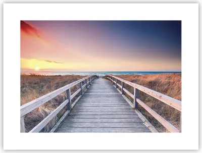 Produktbild von Poster - Poster ohne Rahmen - Weg Meer Brücke - 40x30 cm - Wand Bild - Wanddeko - Wandbilder - Kunstposter - Wandposter - Bilder - Kunstdruck - Wanddekoration - Wandbild - P2XAA40x30-4948