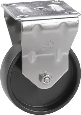Produktbild von Tarrox Edelstahl Apparate Bockrolle bis 60 kg, 75x25 mm, Plattengröße 67x60 mm