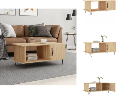 Zdjęcie produktu dla vidaXL Stolik kawowy dąb sonoma 90x50x40 cm materiał drewnopochodny - Stoliki kawowe