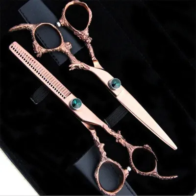 Produktbild von Friseurschere in Roségold, Haarscheren-Set für den professionellen Friseursalon, 15,2 cm