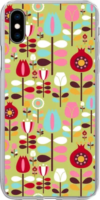 Produktbild von MuchoWow® Handyhülle Schutzhülle Hülle für Telefoonhoesje iPhone Xs Muster - Blumen - Farben Silikon Softcase Handy Hülle - Handytasche