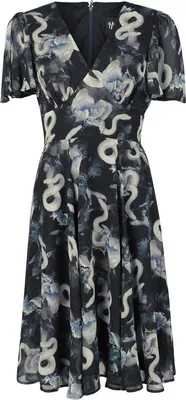 Produktbild von Hell Bunny Mittellanges Kleid Damen Serpent Dress schwarz XL