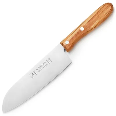 Produktbild von Santoku Kochmesser Solingen H.Herder Tukan 29cm Handabzug "Olivenholz"