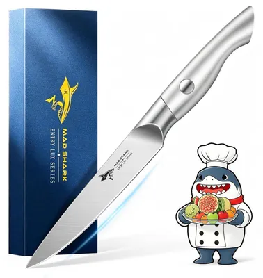 Immagine prodotto di Coltelli da cucina: coltello da verdure, coltello da frutta, coltello da spelucchiare. Acciaio tedesco. Manico ergonomico