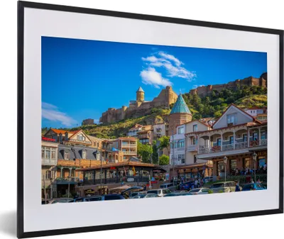 Produktbild von MuchoWow® MuchoWow® Gerahmtes Poster Panoramablick auf die Altstadt von Tiflis in Georgien 60x40 cm - Poster mit zchwarzem Bilderrahmen - Schlafzimmer - Plakat in Rahmen - Drucken