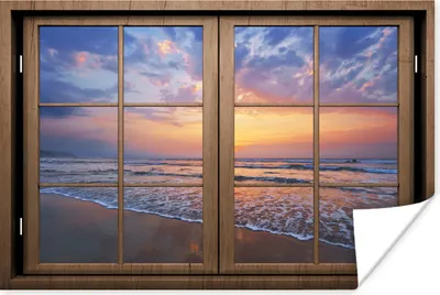 Produktbild von MuchoWow® Poster Aussicht - Strand - Meer 90x60 cm - Schlafzimmer
