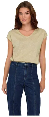 Produktbild von ONLY 15136069, Top (Kleidung), Erwachsener, Weiblich, Gold / Gold Colour, M, V-Ausschnitt
