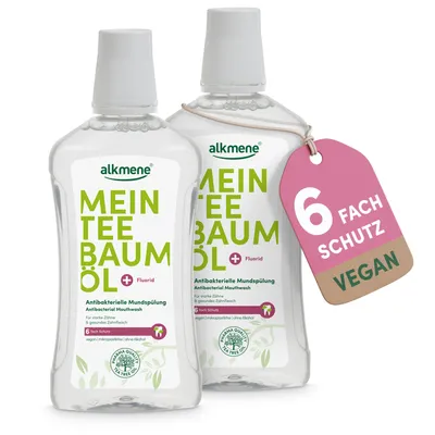 Produktbild von Alkmene Teebaumöl Antibakterielle Mundspülung 2x 500 ml