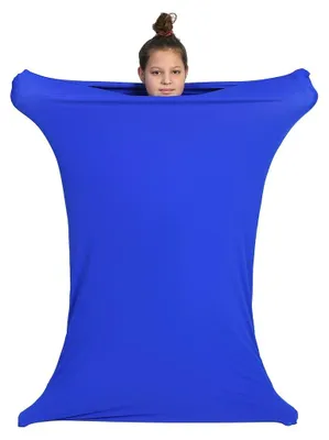 Productafbeelding van Sensory Owl Sensorische Lichaamssok Full Body Sock Voor Kinderen En Volwassenen Stress Verlichten ADHD Autisme Ademende Stof Maat M Max. 125 cm Blauw