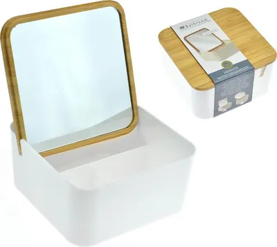 Image de Miroir cosmétique avec organisateur 13x13x7 cm - 8719987841538