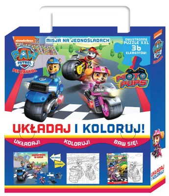 Zdjęcie produktu dla Psi Patrol Układanka i Kolorowanka - Puzzle Dwustronne