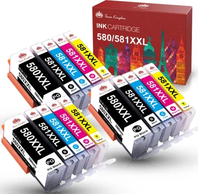 Produktbild von 15x Druckerpatronen PGI-580 CLI-581 XL für Canon Pixma TS6150 TS6151 TS6250 TS6251 TS6350 TR7550 TS8150 TS8151 TR8550 TS9150