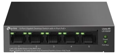 Produktbild von 5-Port Gigabit Desktop Switch mit 4 PoE+ Ports, lüfterlos