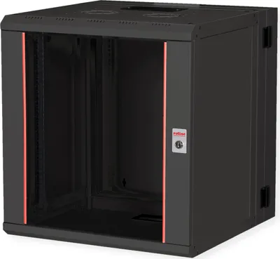 Produktbild von ROLINE 19-Zoll Wandgehäuse Pro 12 HE, 600x600 BxT zweiteilig schwenkbar schwarz