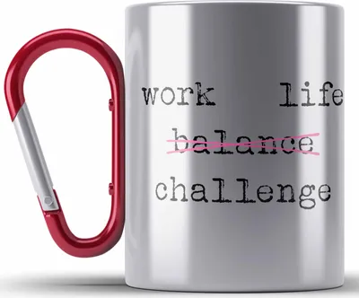 Produktbild von Trendation - Work Life Challange Edelstahl Tasse Karabiner mit Spruch Frauen Frau Geschenk Büro Arbeit Kollegin Kollege Geschenk (Rot)