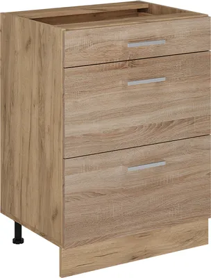 Zdjęcie produktu dla Szafka dolna do kuchni Vicco R-Line Sonoma 60 cm z szufladami, bez blatu roboczego, Model 53683